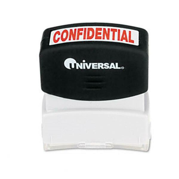 Universal Battery Universal One-Color Message Stamp Confidential Pre-Inked/Re-Inkable Red 10046